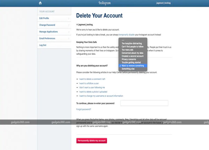 How to deactivate any account on Instagram?