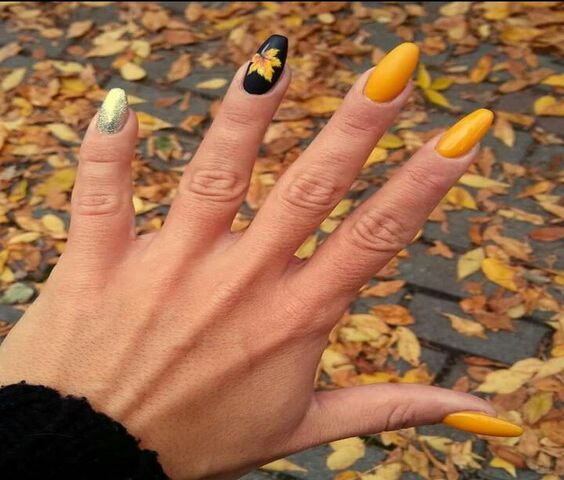 Combination of Autumn Nails