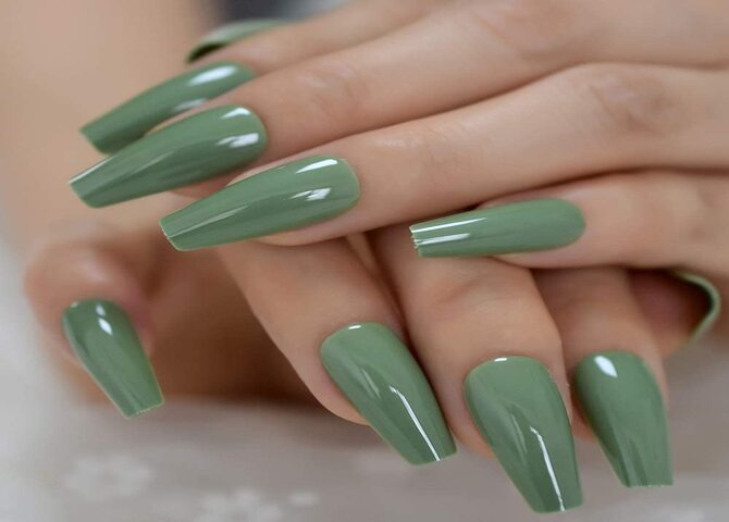Green Olive Nails